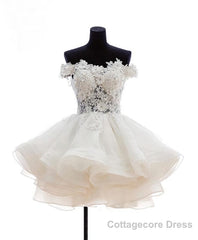 Mini Tulle Lace Short Prom Dress, Homecoming Dress