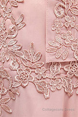 Dusty Pink Two-Piece V-Neck Appliques Mother of the Bride Dress