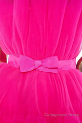 Hot Pink A-line Short Tulle Party Dress