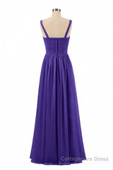 Purple Chiffon Sweetheart Straps A-Line Bridesmaid Dress