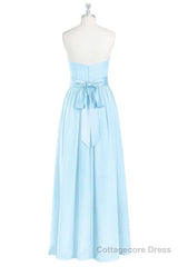 Light Blue Sweetheart A-Line Bridesmaid Dress with Slit