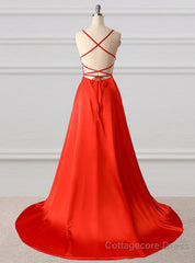 A-Line Prom Dresses Side Split Evening Dresses