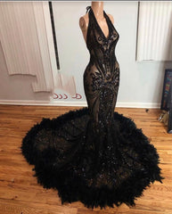 2025 Black Halter Long Prom Dress