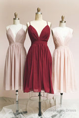 Short Pink Chiffon Homecoming Dress with Cross Back