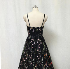 Black Floral Fairy Prom Dress Long Evening Gowns For Wedding