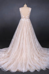 Gorgeous Long Backless Wedding Dresses Ivory Lace Wedding Gowns