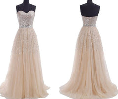 Fairytale Glitter Champagne Bling Strapless Long Prom Dress