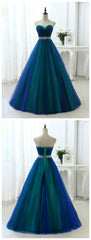 A Line Princess Sweetheart Neck Strapless Floor Length Prom Dresses