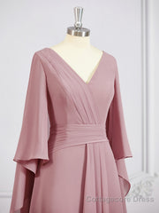 A-Line/Princess V-neck Floor-Length Chiffon Mother of the Bride Dresses