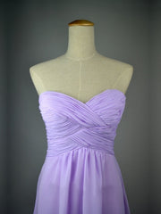 A Line Sweetheart Neck Backless Lilac Long Prom Dress, Lilac Long Bridesmaid Dress