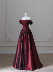 Black and Red Long Prom Dress Formal Evening Gown