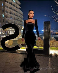 Black Long Sleeve Formal Dress Prom Gown