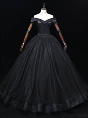 Black Tulle Off the Shoulder Beading Quinceanera Dress