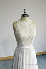 Eye-catching Lace Chiffon A-line Wedding Dress