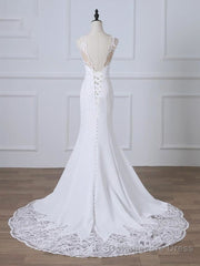 Precious Spaghetti Strap Lace Mermaid Wedding Dress