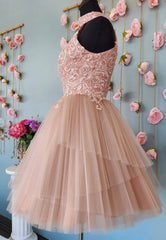 Cute Lace Short Prom Dresses, A-Line Evening Party Dresses