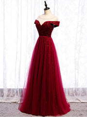 Cap Sleeve Red Sparkly Tulle Long Cheap Evening Prom Dresses