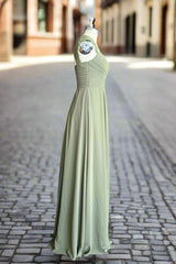 Charming Cap Sleeves Chiffon Long A Line Bridesmaid Dresses for Women Formal Dresses