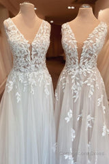 Classy Long A-Line Sweetheart Appliques Lace Open Back Wedding Dress