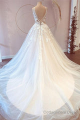 Classy Long Princess Sweetheart Tulle Appliques Lace Wedding Dresses