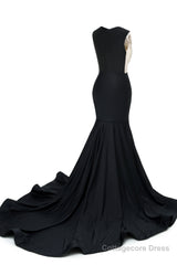 Portrait Trumpet Sweep Train Sleeveless Beading Evening Dress