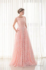 Draped Lace O-Neck Train Prom Dresses