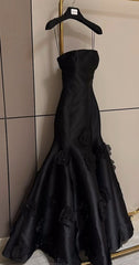 Elegant Black Spaghetti Straps Prom Dress Wedding Party Dresses