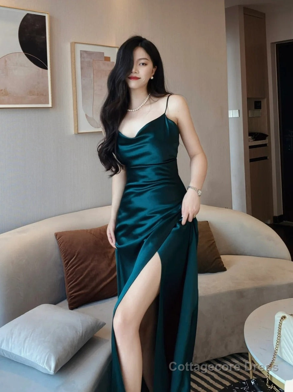 Emerald Green Prom Dress Long Party Dress Outfit, Evening Dress Simple Formal Dress Online Store