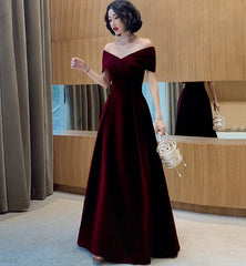 Elegant Velvet Long Prom Dress Evening Dress