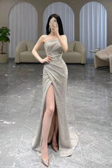 Mermaid sequins long prom dress evening dress