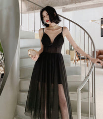 Black tulle short prom dress homecoming dress