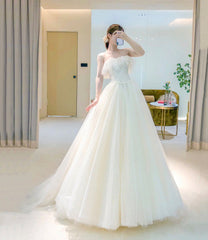 Champagne tulle long A line ball gown dress formal dress