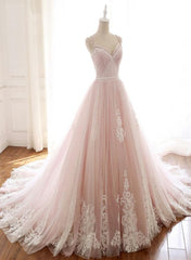 Glam Pink Tulle Sweetheart Straps Princess Formal Dress, Pink Party Dress