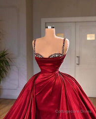 Gorgeous Spaghetti Strap Sleeveless Prom Dress With Train