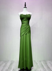 Green Spandex Straps Formal Dress, Green Evening Dress Prom Dress