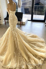 Ivory Sweetheart Strapless Long Mermaid Wedding Dress