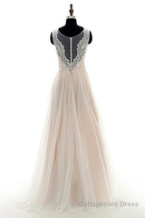 Lace Tulle A-line Floor Length Wedding Dress