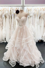 Light champagne tulle lace long prom dress champagne evening dress