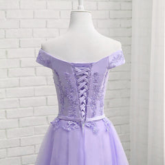 Light Purple Short Bridesmaid Dress , Tulle with Lace New Formal Dresses