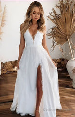 Long Prom Dress Cute Girl Simple Elegant Wedding Dresses