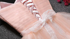 Lovely Cute Pink Sweetheart Homecoming Dress with Belt, Short Prom Dress