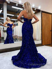 Mermaid Sweetheart Neck Sequins Homecoming Dresses