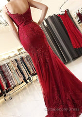 Mermaid Sweetheart Sleeveless Floor-Length Tulle Prom Dress With Appliqued