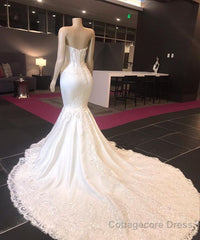 Modern Strapless Lace Appliques Mermaid Wedding Bridal Gowns New Arrival