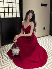 Pretty A Line Spaghetti Straps Red Knee Length Prom Dresses Evening Gowns Birthday Dress