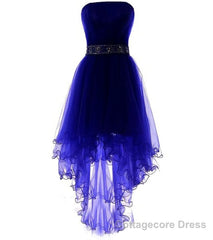 Sparkly Strapless Short A Line Ruyal Blue And Purple Tulle Lace Up Homecoming Dresses