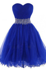 Cheap Homecoing Short Homecoing Sweetheart Royal Blue Homecoing Beading Homecoing Royal Blue Prom Dresses