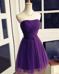 Lovely Dark Purple Tulle 2024 Short Homecoming Dresses