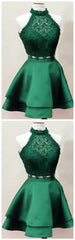 Homecoming Dresses, Emerald Homecoming Dresses, Two Piece Homecoming Dress