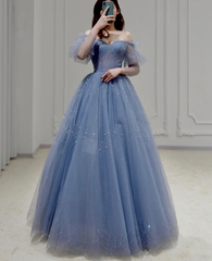 Prom Dresses, High End Atmosphere Puff Sleeve Bridal Dress, Long Sleeve Banquet Evening Dress, Fairy Thin Puff Skirt